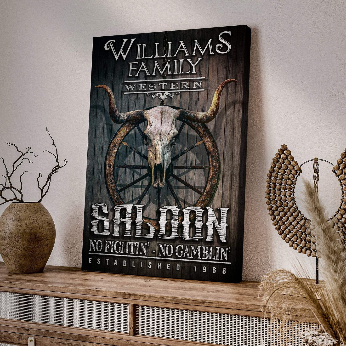 Western Cowboy Saloon Sign - Tailored Canvases - Flyclothing LLC