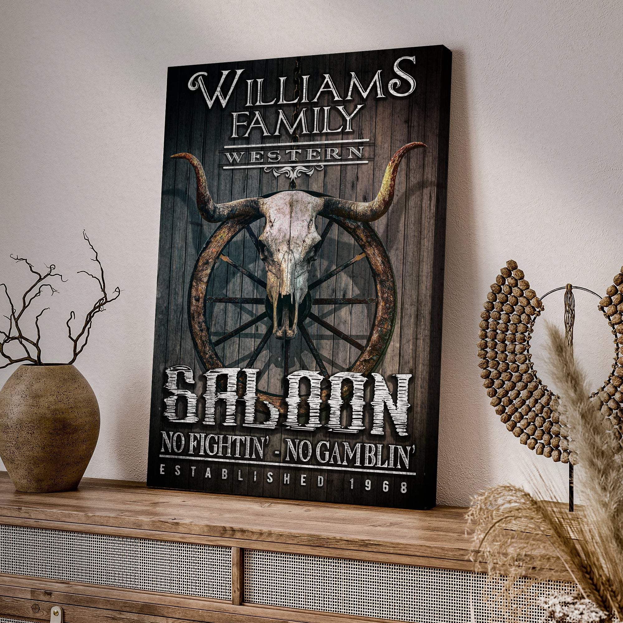 Western Cowboy Saloon Sign - Tailored Canvases - Flyclothing LLC