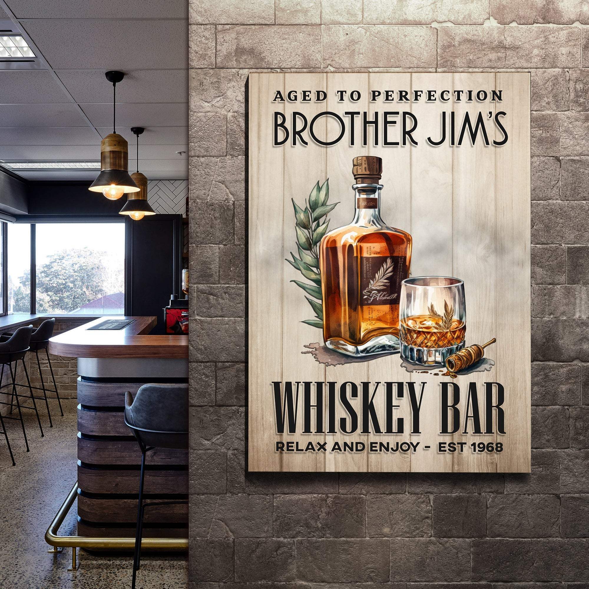 Aged To Perfection Whiskey Bar Sign - Tailored Canvases - Flyclothing LLC