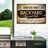 Backyard Bar And Grill Sign VIII - Tailored Canvases - Flyclothing LLC