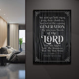 Psalm 78:4-8 ESV - We Will Not Hide Them From Their Children Scripture Sign - Tailored Canvases - Flyclothing LLC