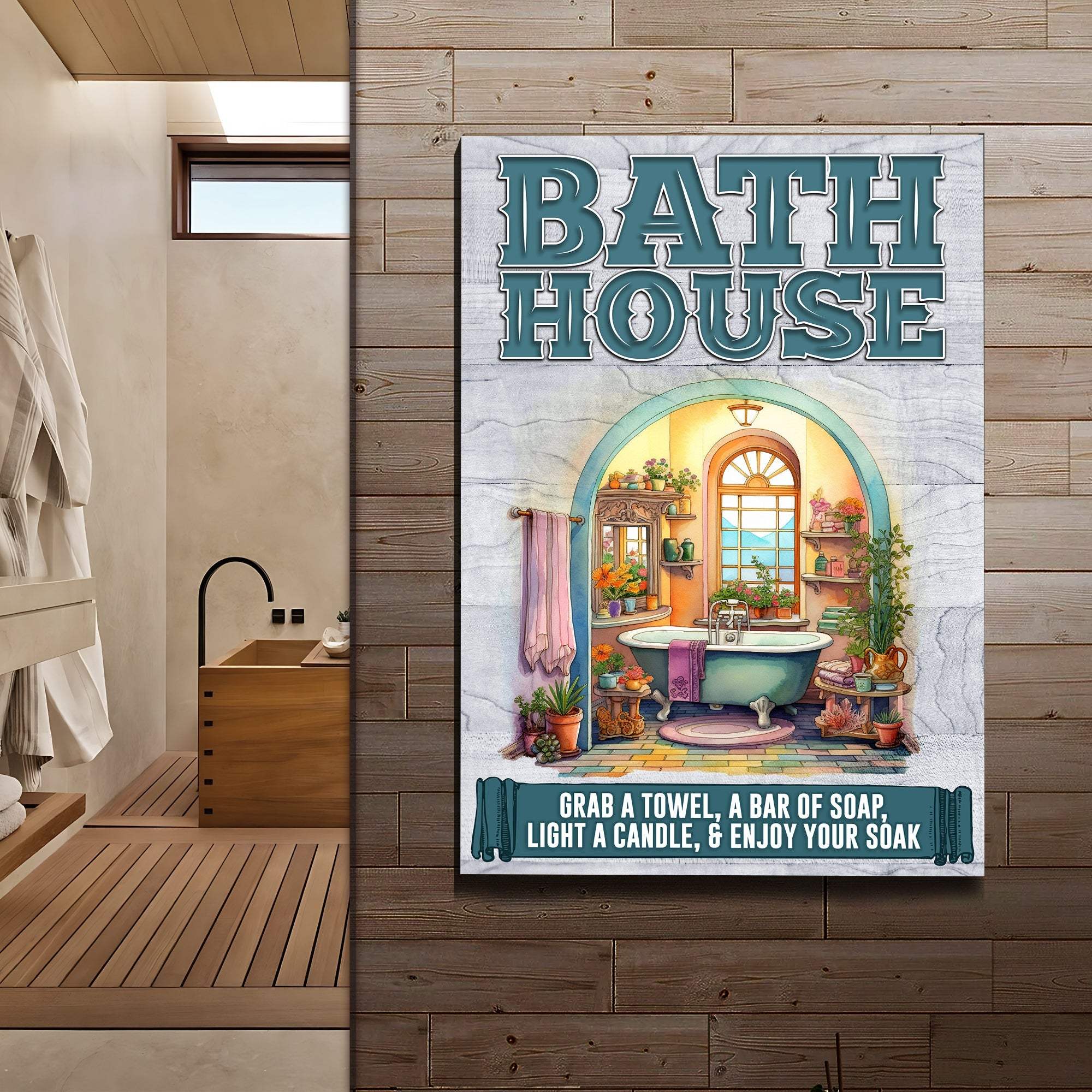 Enjoy Your Soak Bath House Sign - Tailored Canvases - Flyclothing LLC