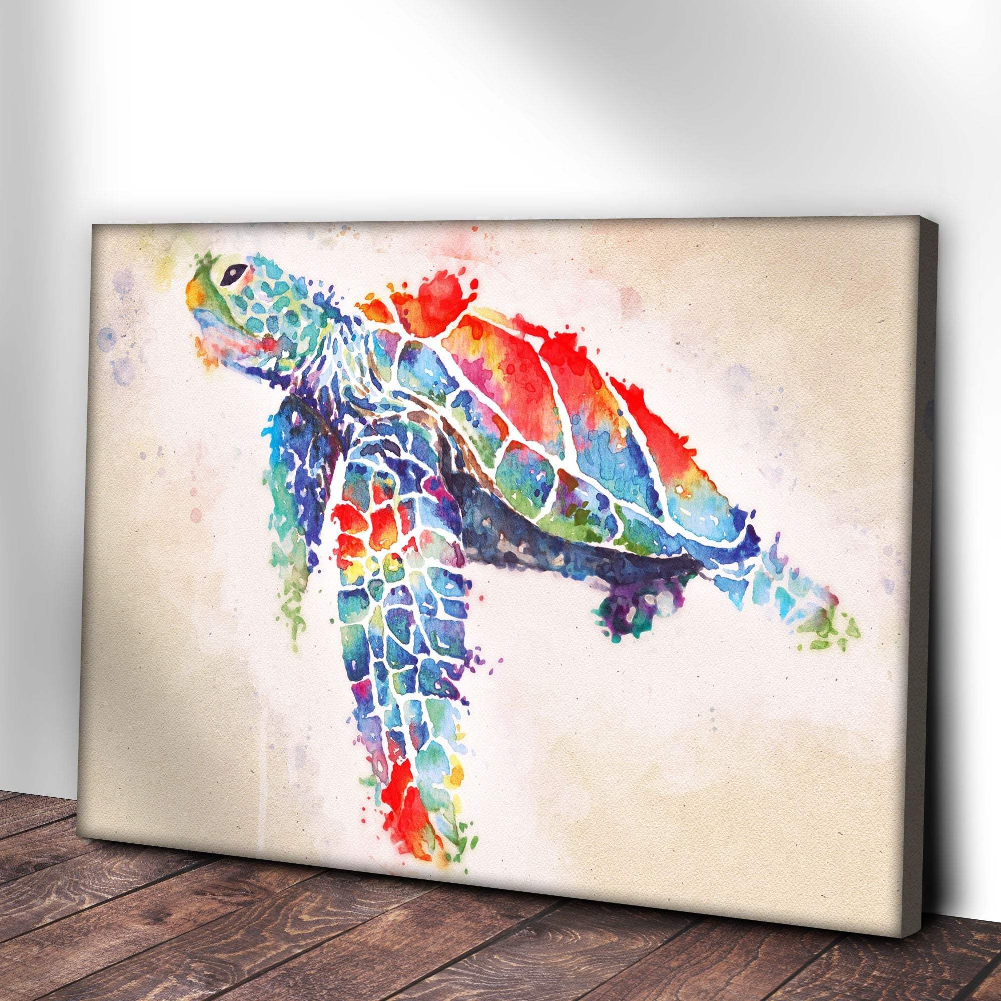 Coral Reef Sea Turtle Watercolor Canvas Wall Art - Tailored Canvases - Flyclothing LLC