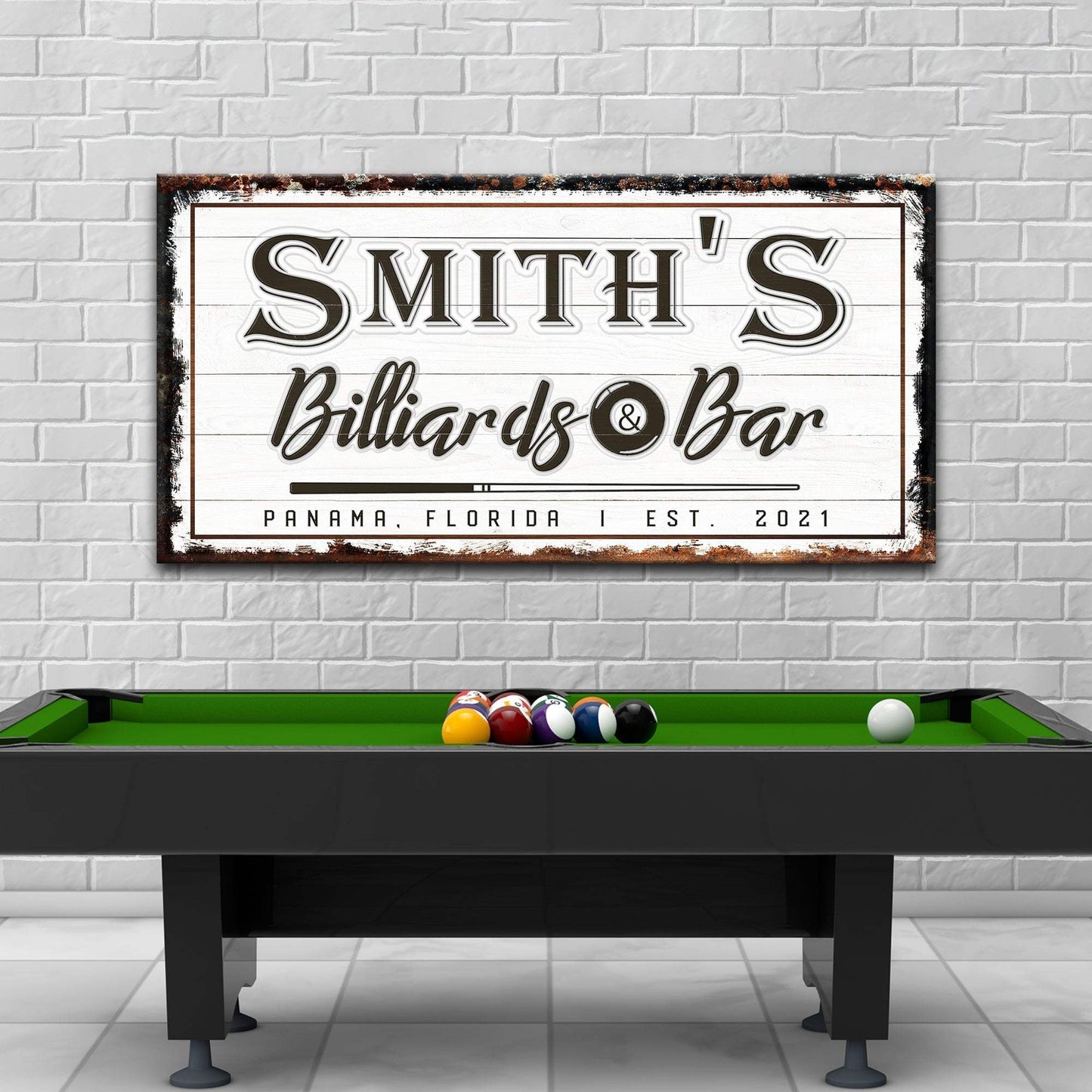 Billiards And Bar Sign - Tailored Canvases - Flyclothing LLC