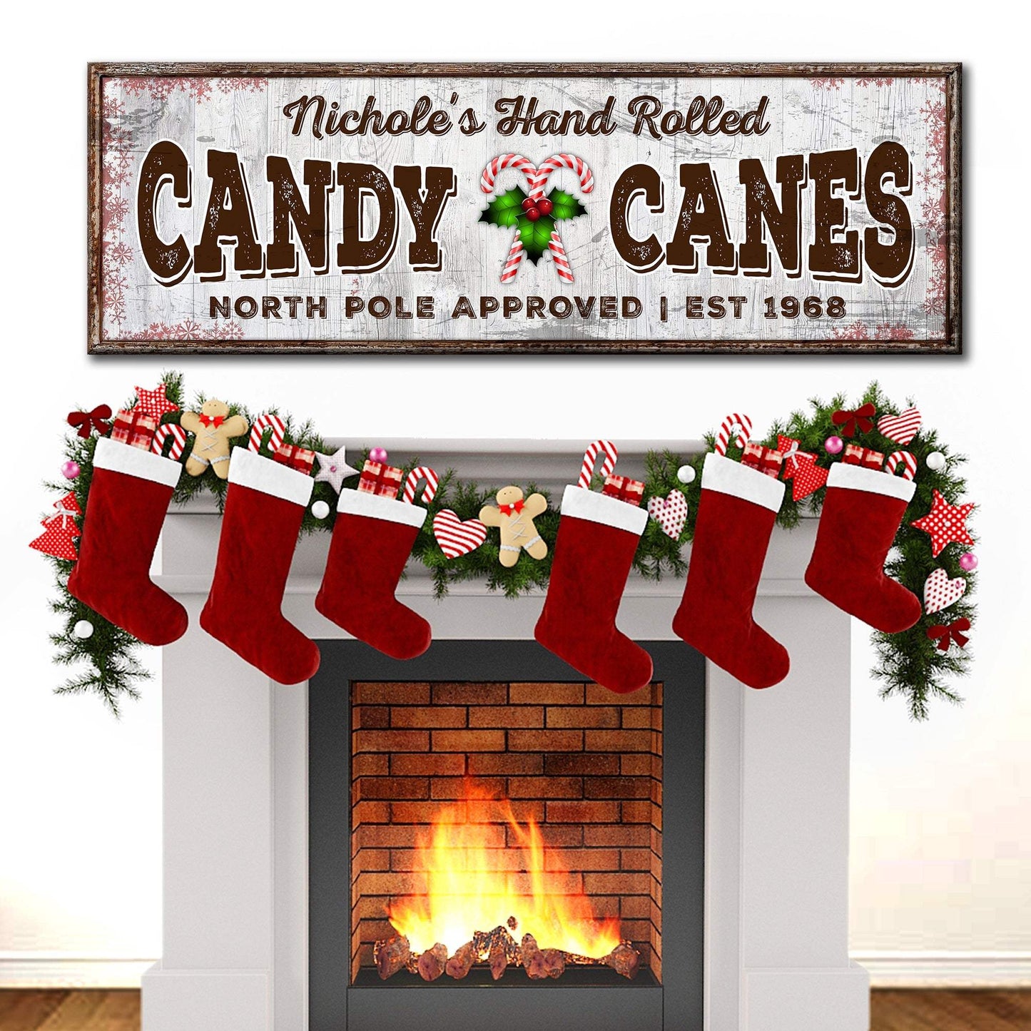 North Pole Candy Canes Sign - Tailored Canvases - Flyclothing LLC