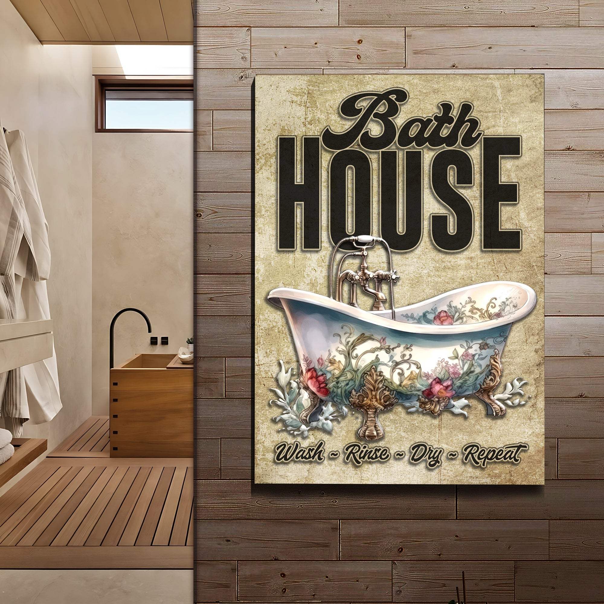 Wash Rinse Dry Repeat Bath House Sign - Tailored Canvases - Flyclothing LLC