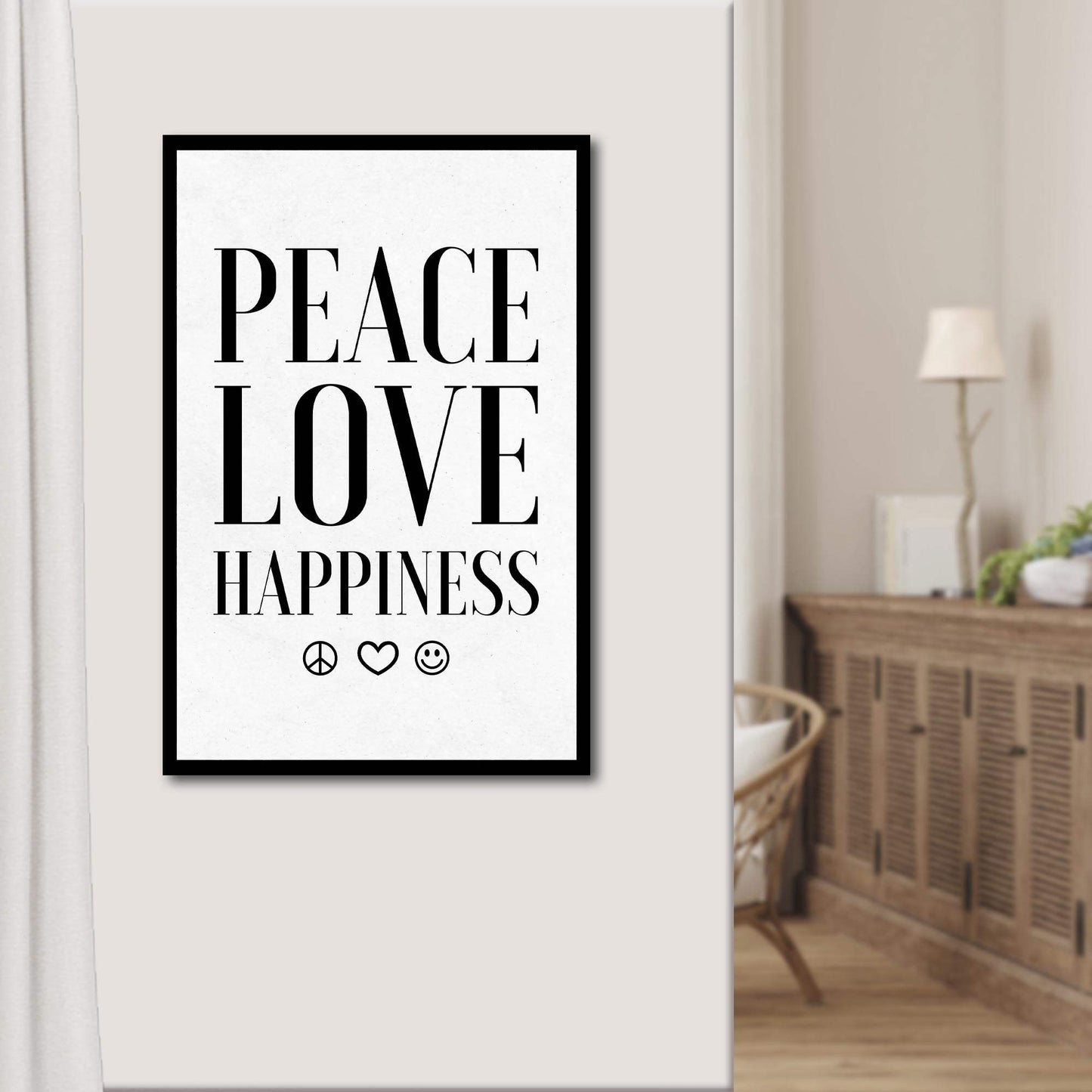Peace Love Happiness Sign II - Tailored Canvases - Flyclothing LLC