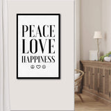 Peace Love Happiness Sign II - Tailored Canvases - Flyclothing LLC