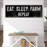 Eat Sleep Farm Repeat Sign - Tailored Canvases - Flyclothing LLC