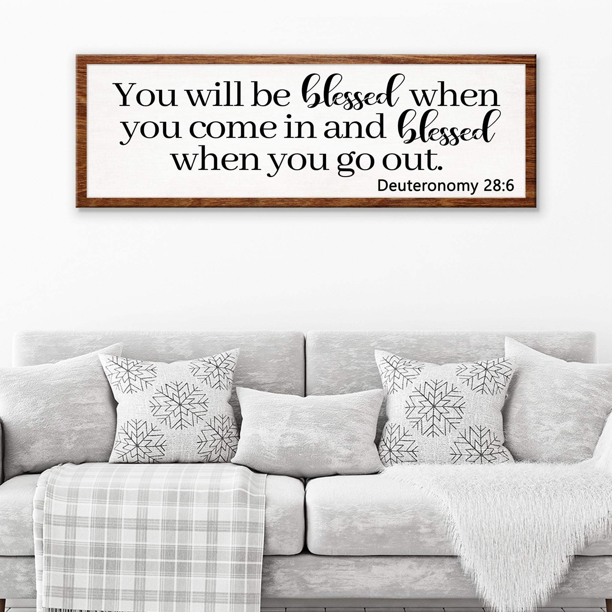Deuteronomy 28:6 - You Will Be Blessed When You Come In Sign - Tailored Canvases - Flyclothing LLC