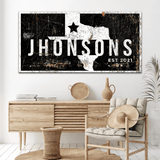 Texas Family Name Sign - Tailored Canvases - Flyclothing LLC