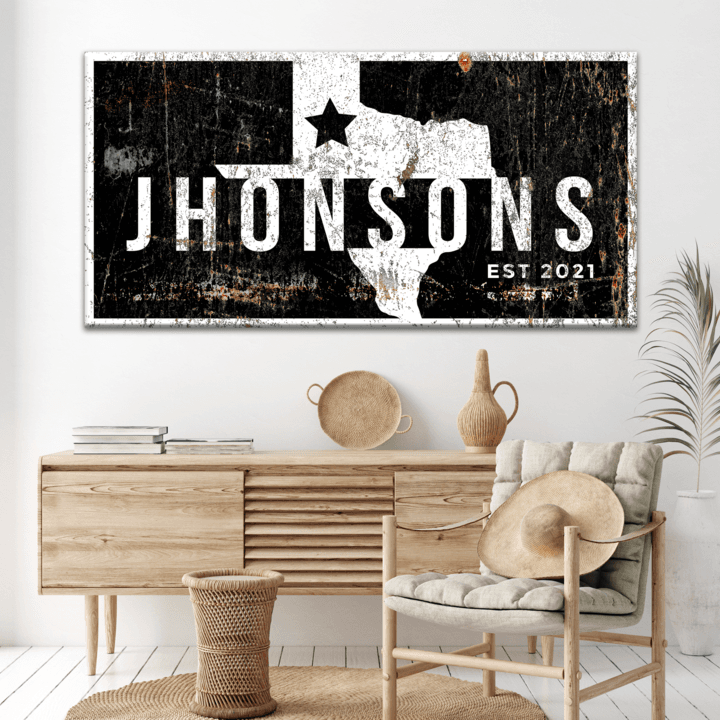 Texas Family Name Sign - Tailored Canvases - Flyclothing LLC