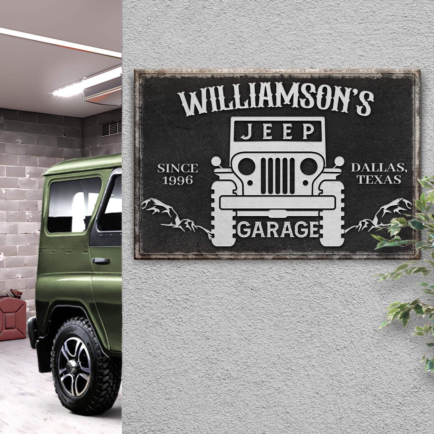 Family Garage Jeep Sign - Tailored Canvases - Flyclothing LLC
