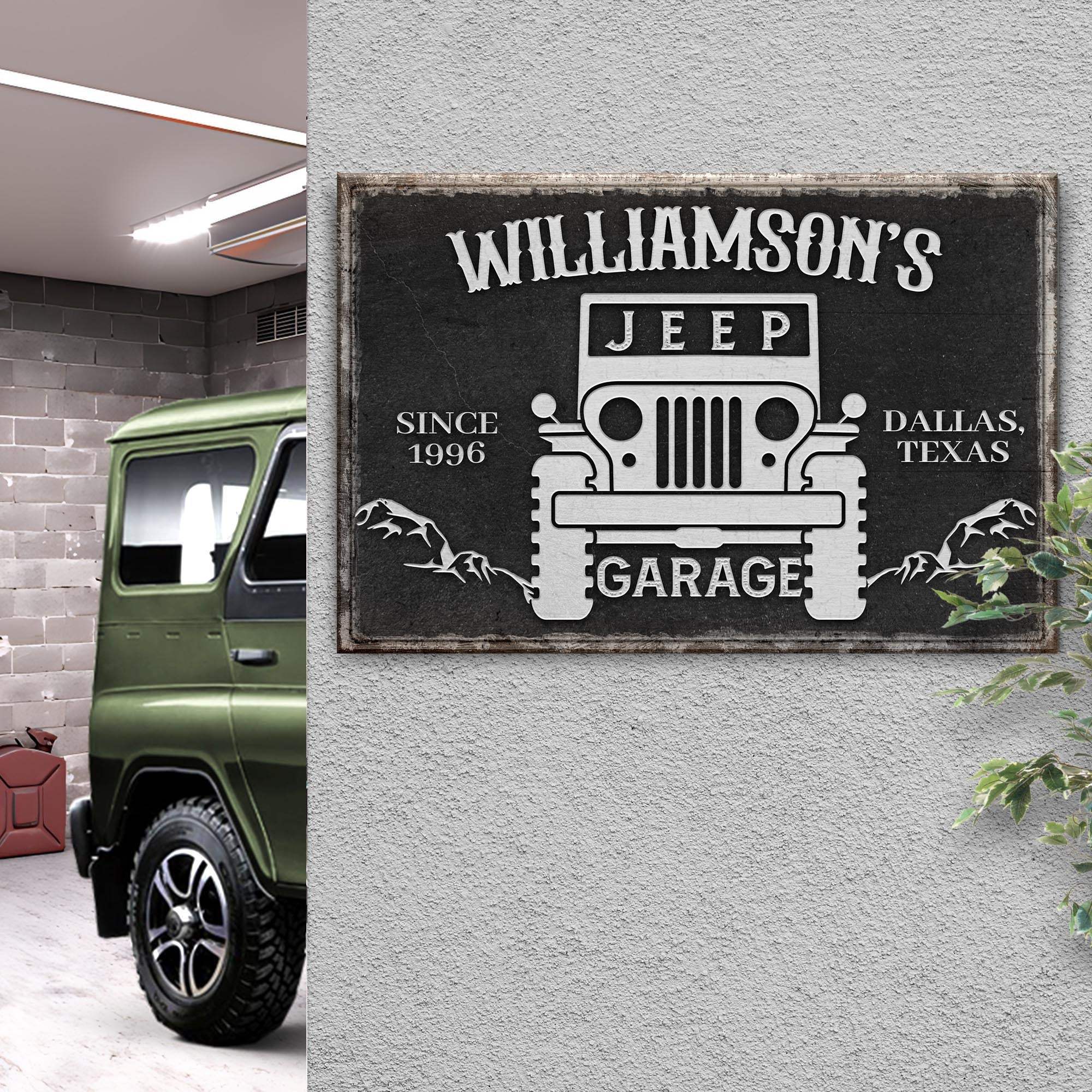 Family Garage Jeep Sign - Tailored Canvases - Flyclothing LLC