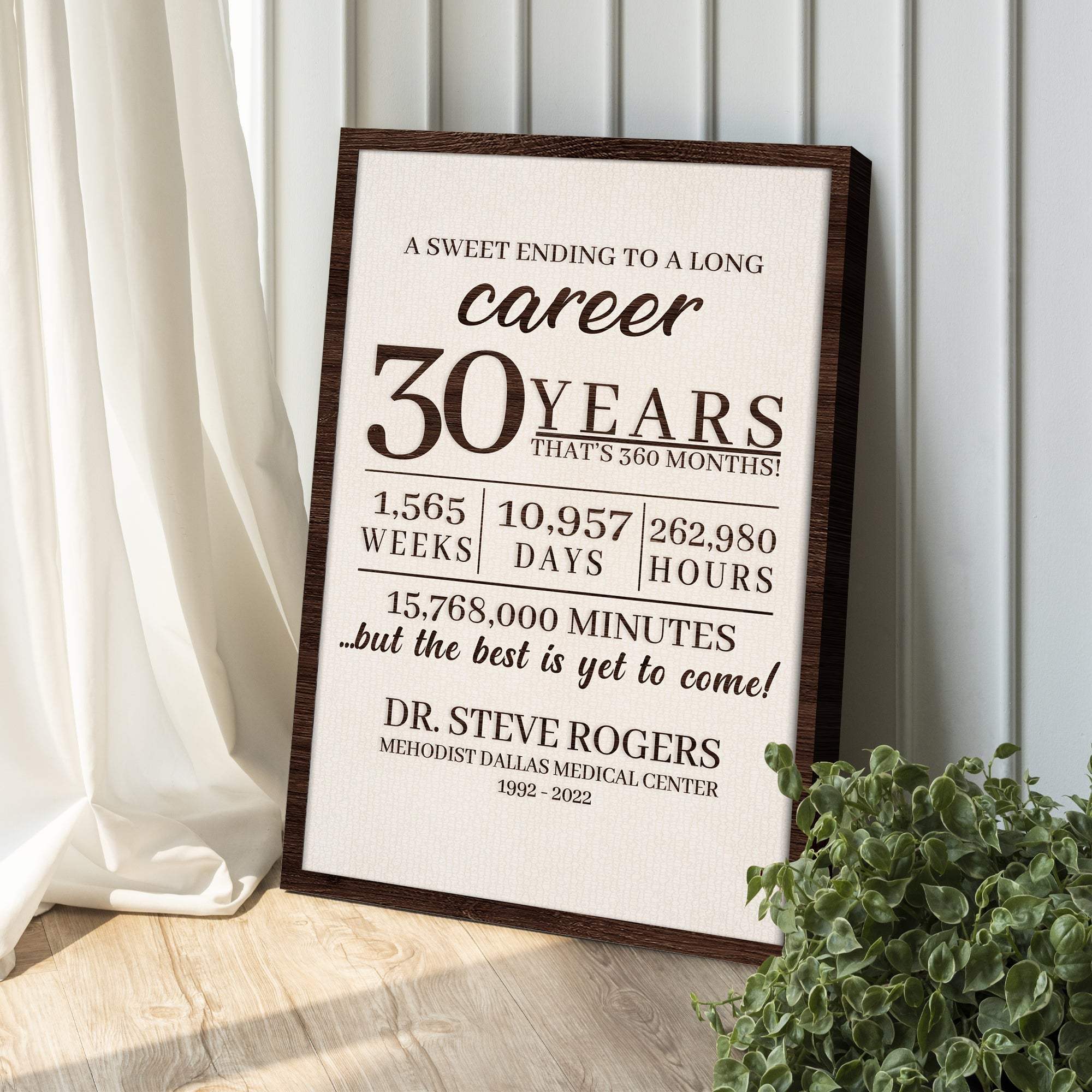 A Sweet Ending To A Long Career Sign - Tailored Canvases - Flyclothing LLC