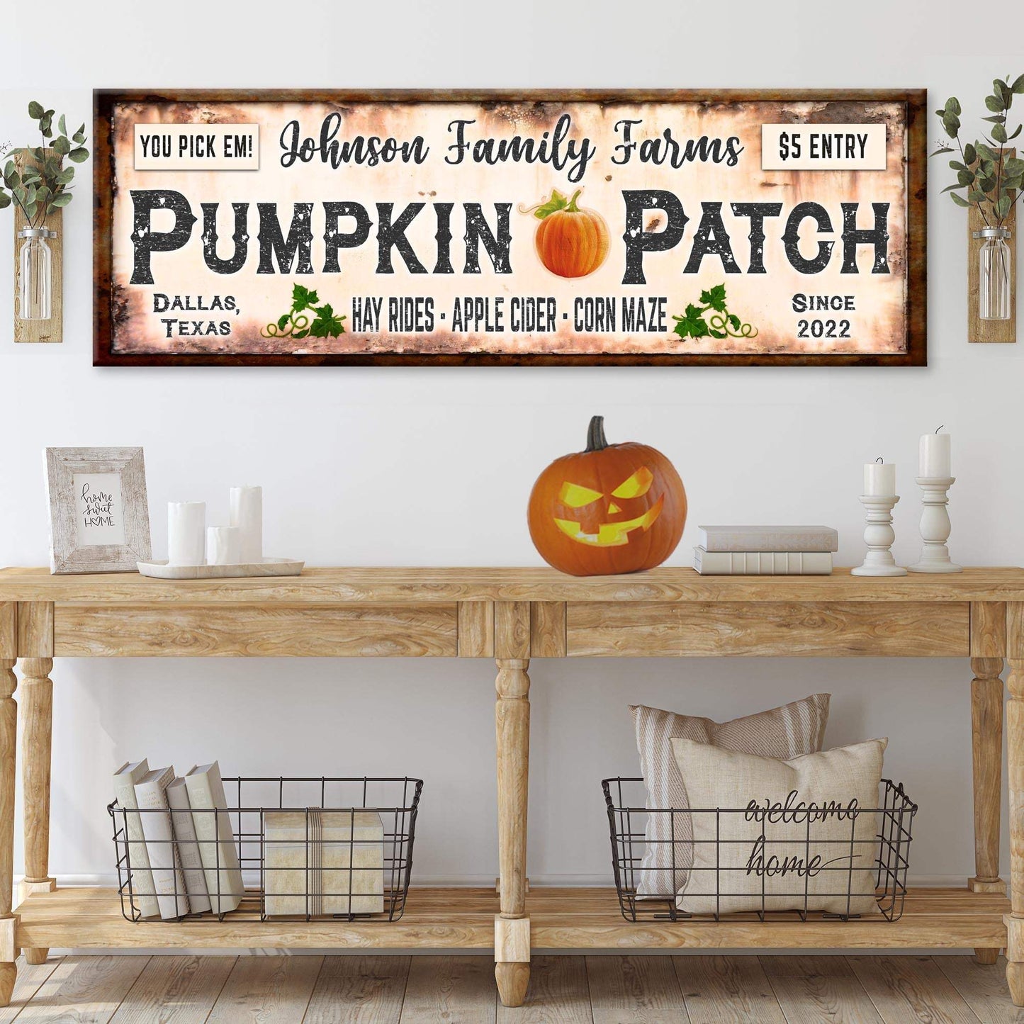 Family Farms Pumpkin Patch Sign - Tailored Canvases - Flyclothing LLC