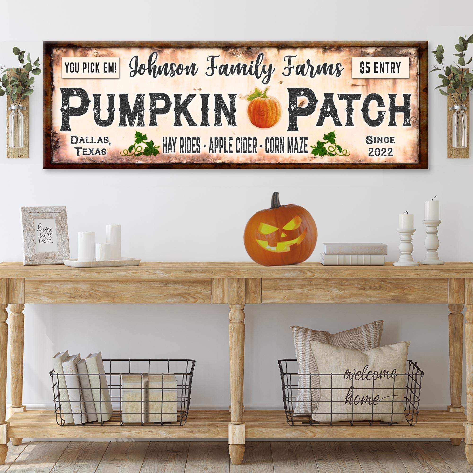 Family Farms Pumpkin Patch Sign - Tailored Canvases - Flyclothing LLC