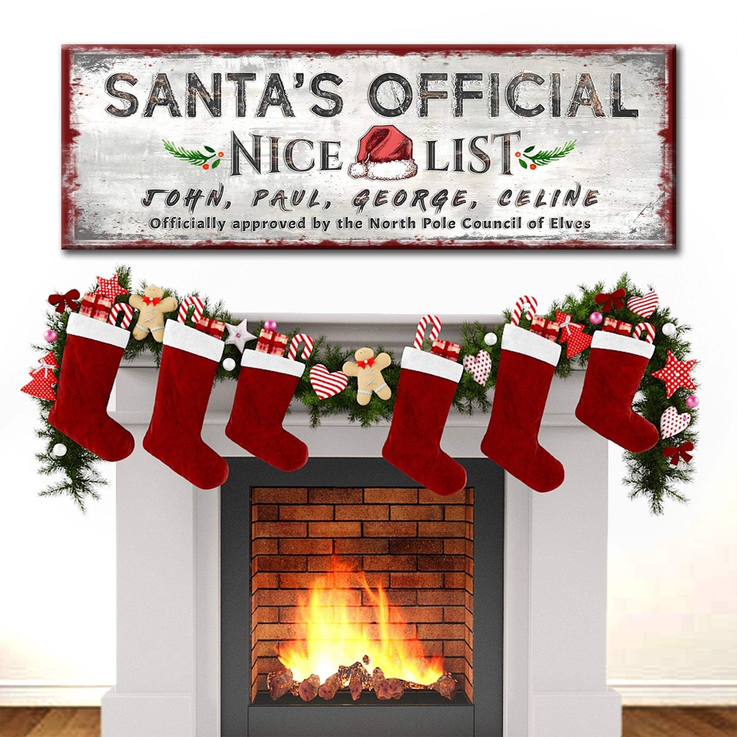 Santa's Official Nice List Sign - Tailored Canvases - Flyclothing LLC