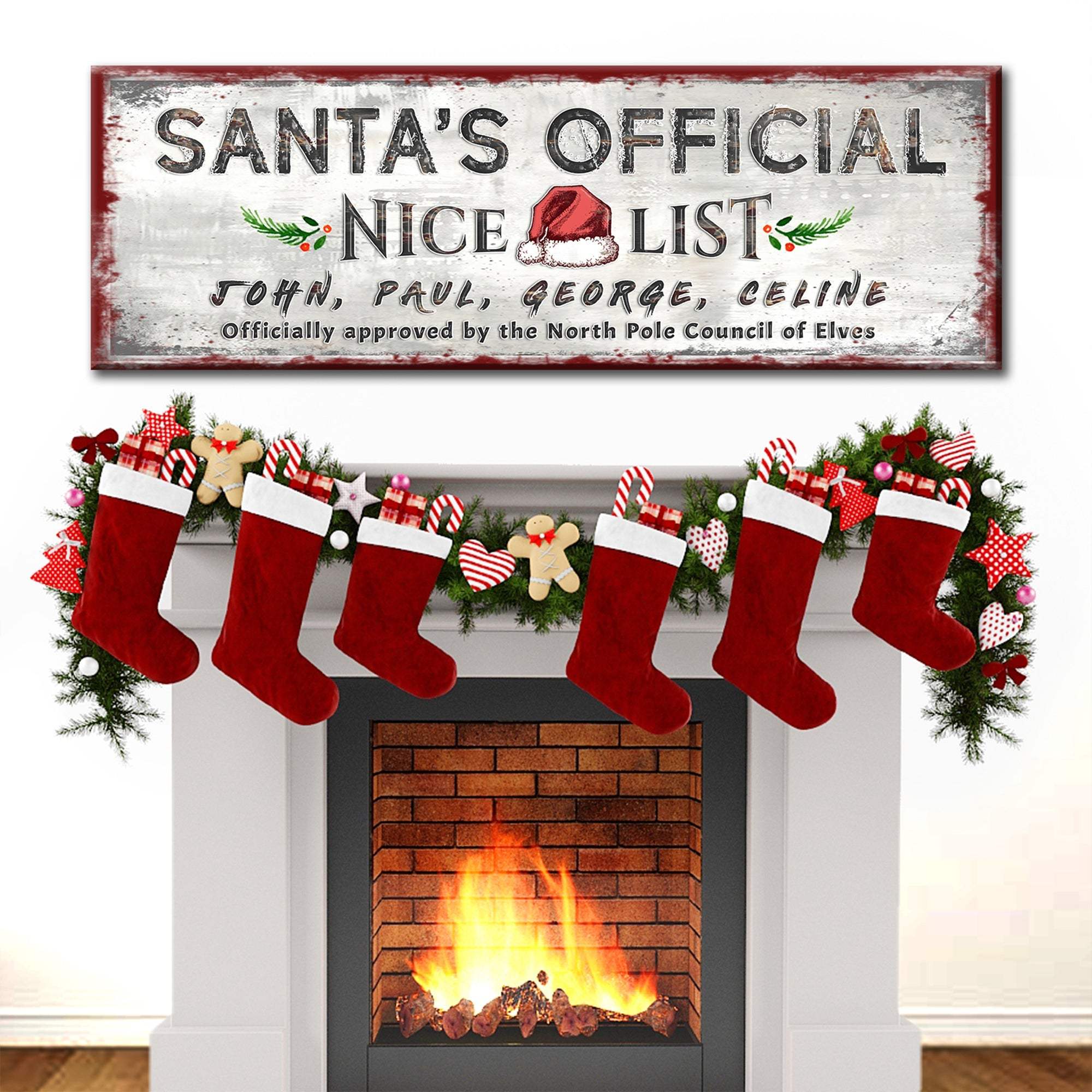 Santa's Official Nice List Sign - Tailored Canvases - Flyclothing LLC