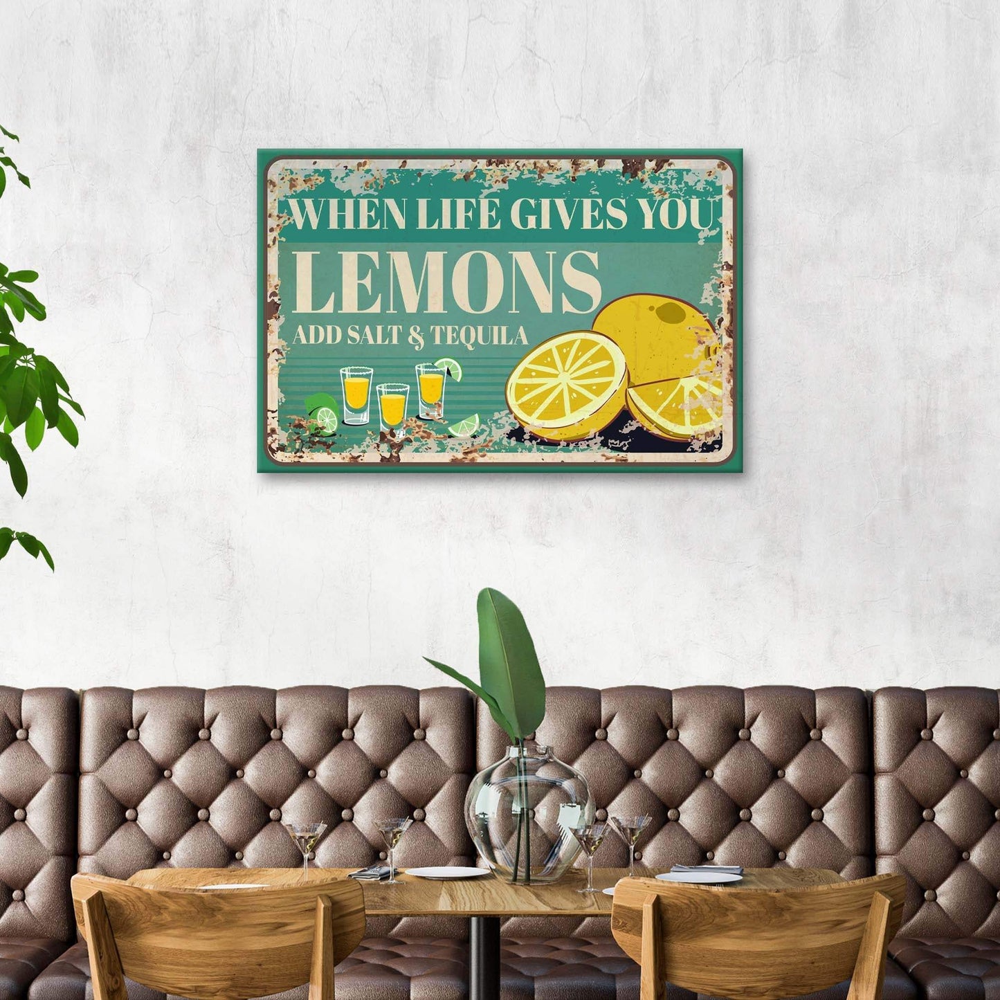 When Life Gives You Lemons Old Rustic Paper Sign - Tailored Canvases - Flyclothing LLC