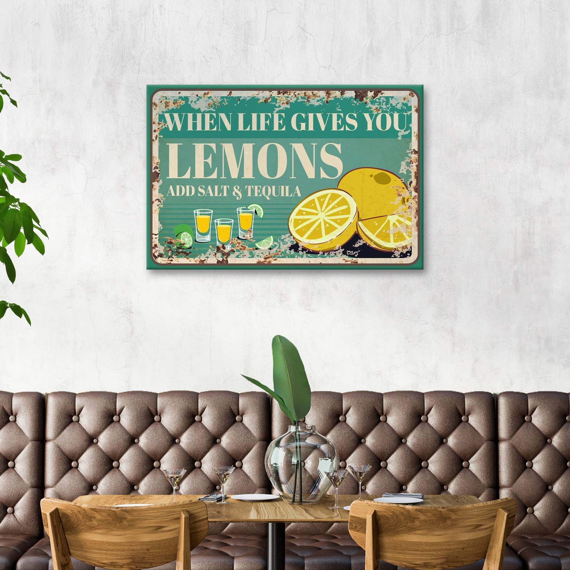 When Life Gives You Lemons Old Rustic Paper Sign - Tailored Canvases - Flyclothing LLC