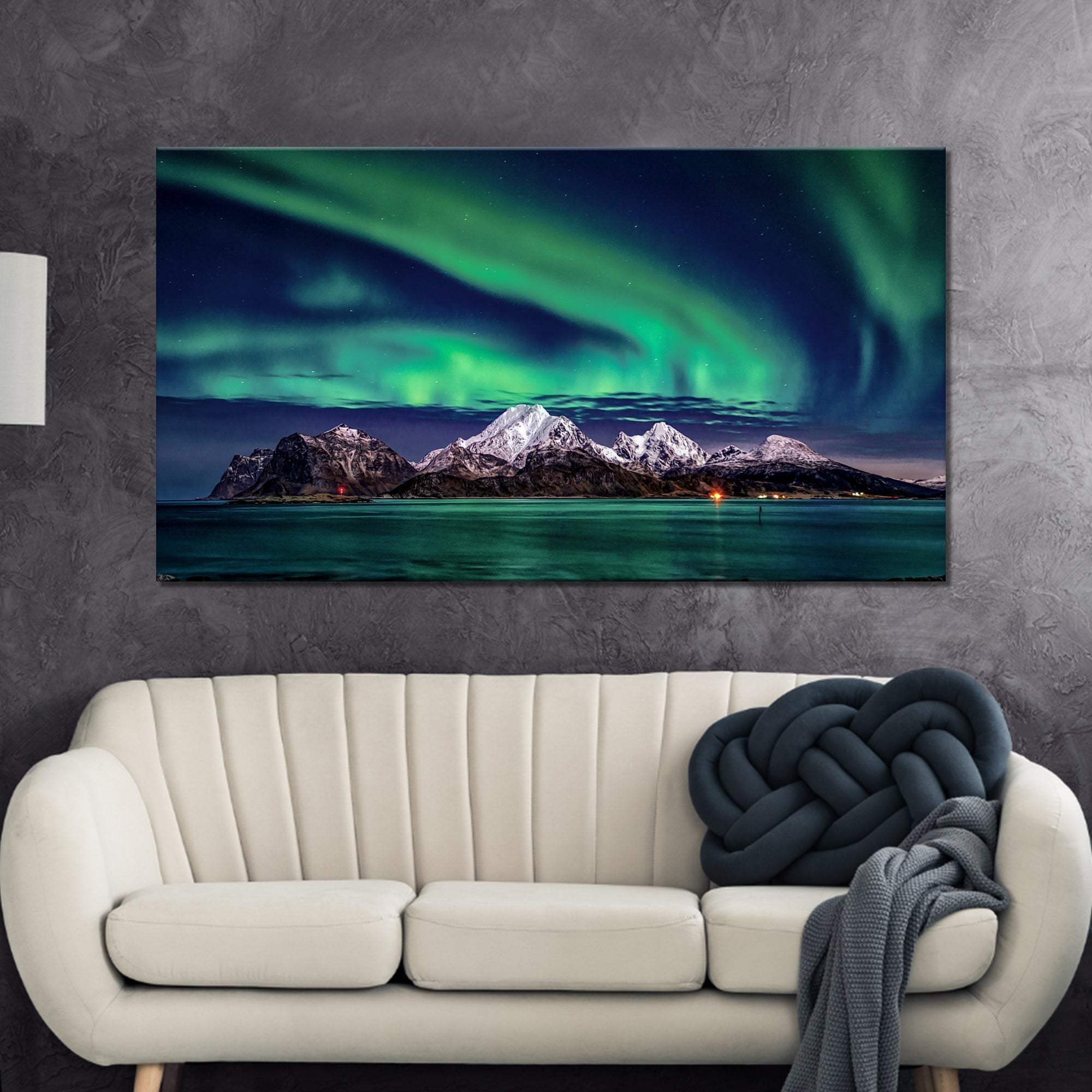 Lake And Northern Lights Canvas Wall Art - Tailored Canvases - Flyclothing LLC