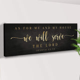 Joshua 24:15 - 'We Will Serve The Lord' Sign: Elegant Black and Gold Christian Wall Art, Religious Decor for Living Room - Tailored Canvases - Flyclothing LLC