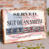 Thank You For Your Service Veterans Sign - Tailored Canvases - Flyclothing LLC