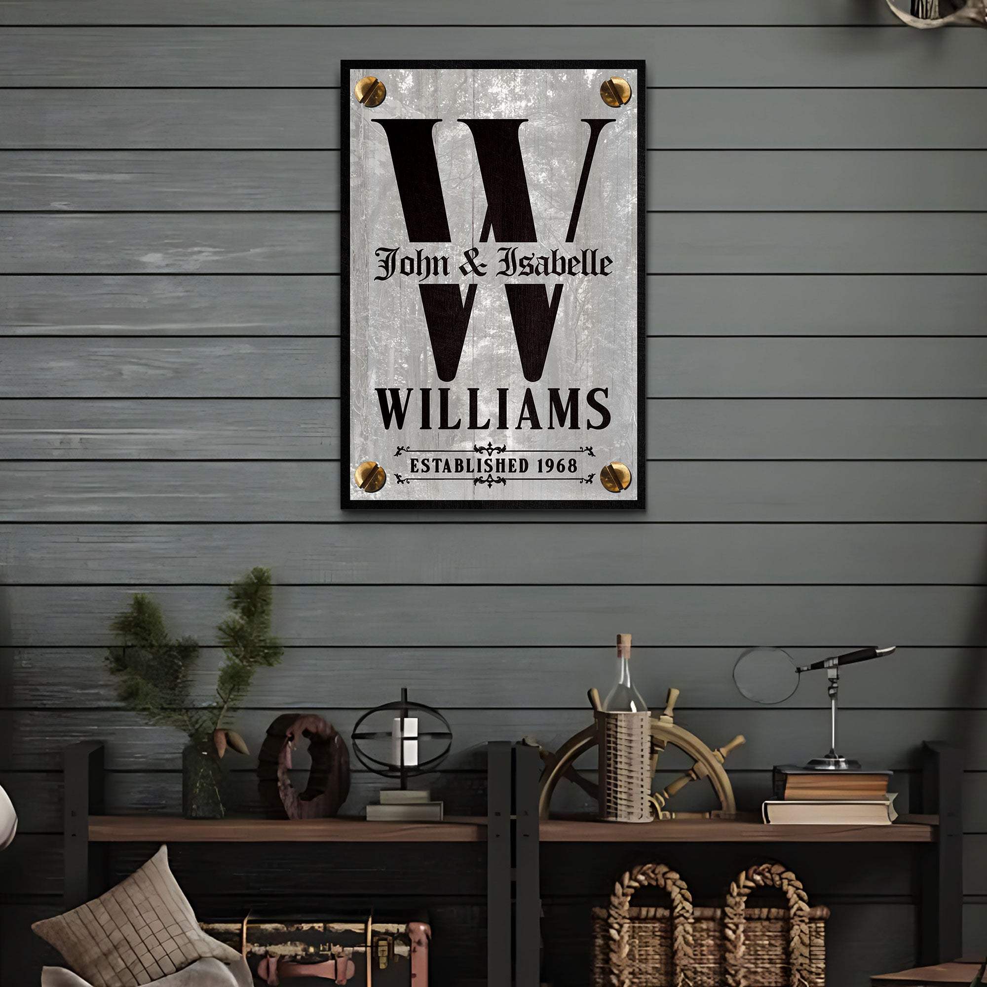 Family Name Portrait Monogram Sign III - Tailored Canvases - Flyclothing LLC