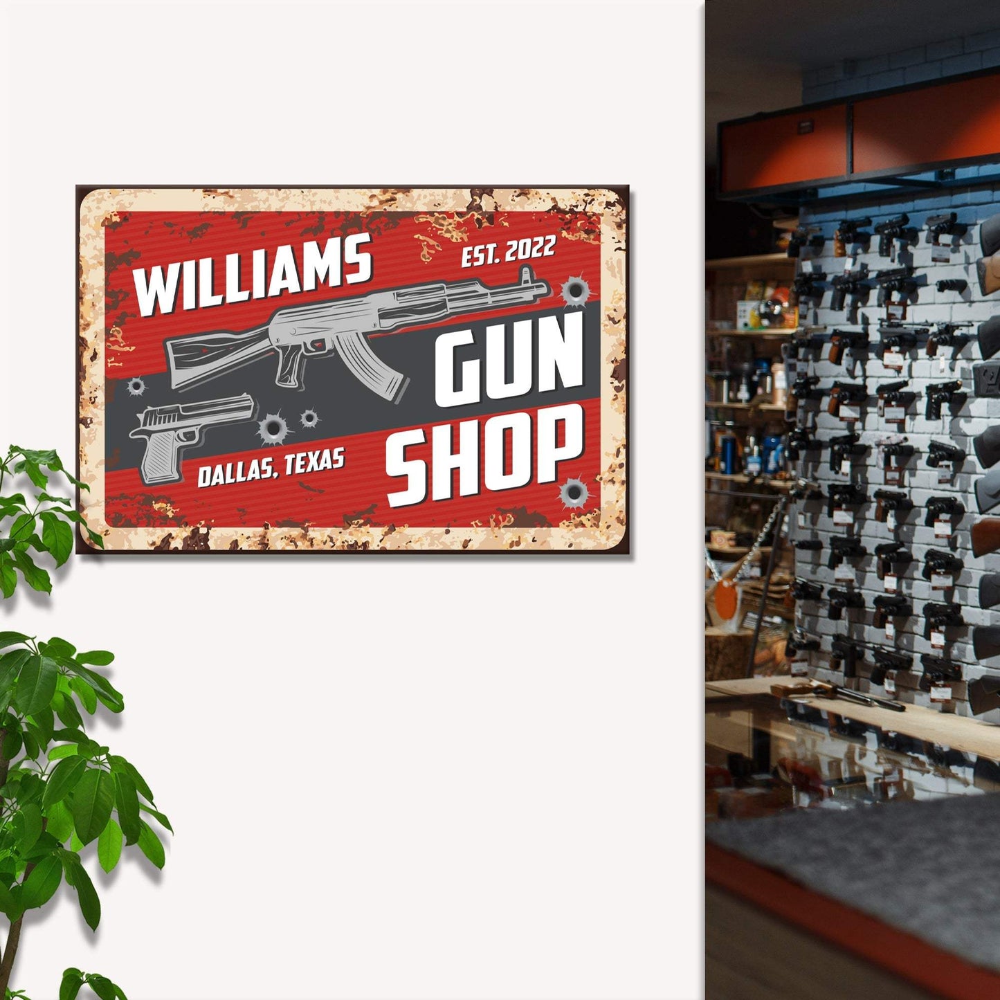 Gun Shop Sign II - Tailored Canvases - Flyclothing LLC