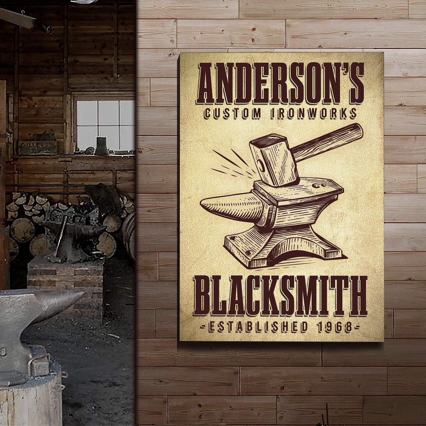 Custom Ironworks Blacksmith Sign - Tailored Canvases - Flyclothing LLC