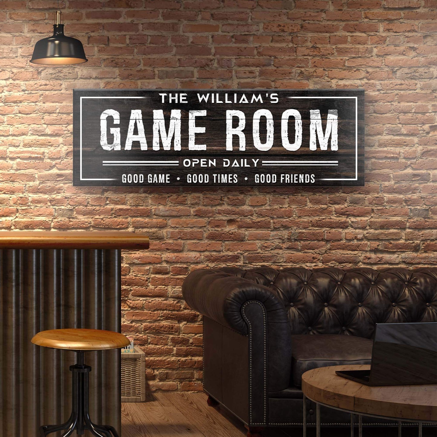 Game Room Dark Wood Sign - Tailored Canvases - Flyclothing LLC