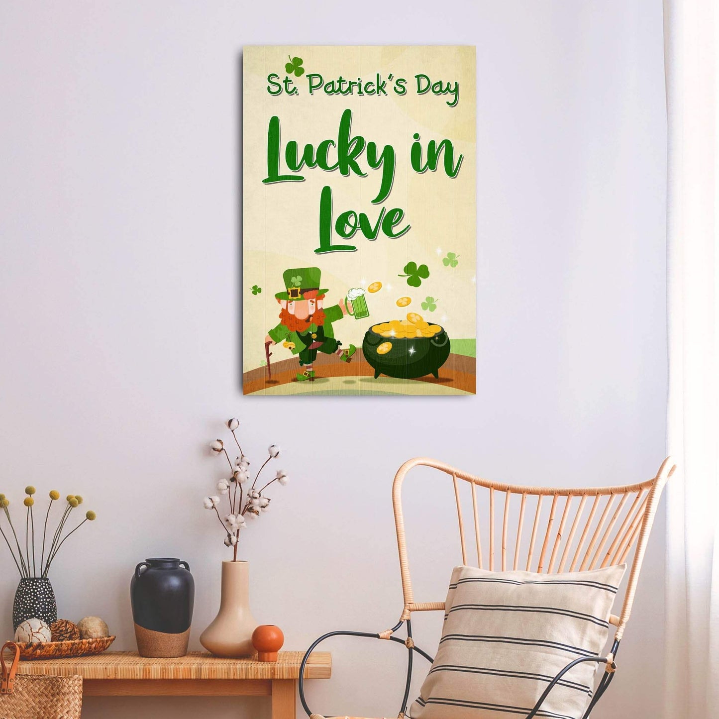 St. Patrick's Day Lucky In Love Sign - Tailored Canvases - Flyclothing LLC