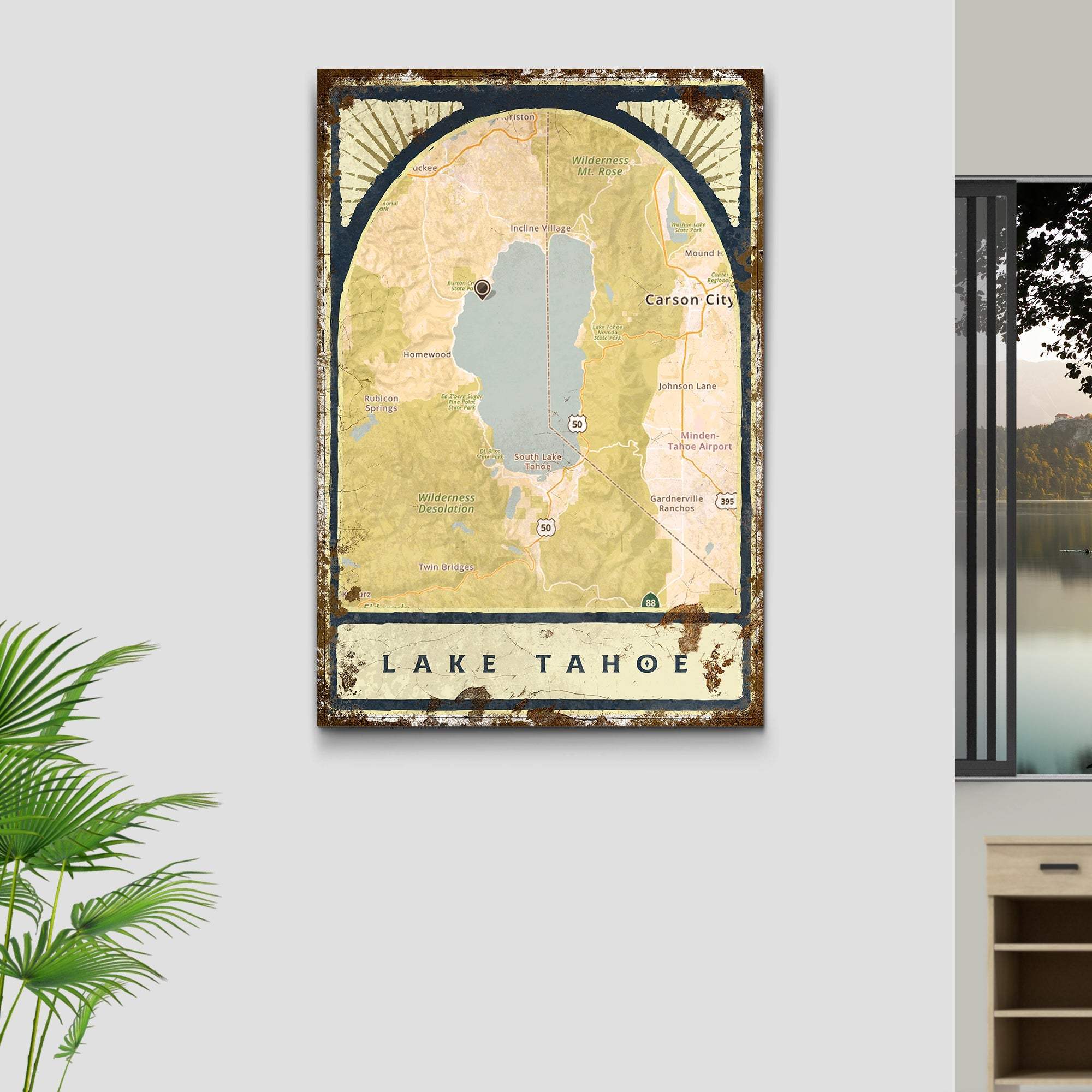 Lake Map Portrait Sign - Tailored Canvases - Flyclothing LLC