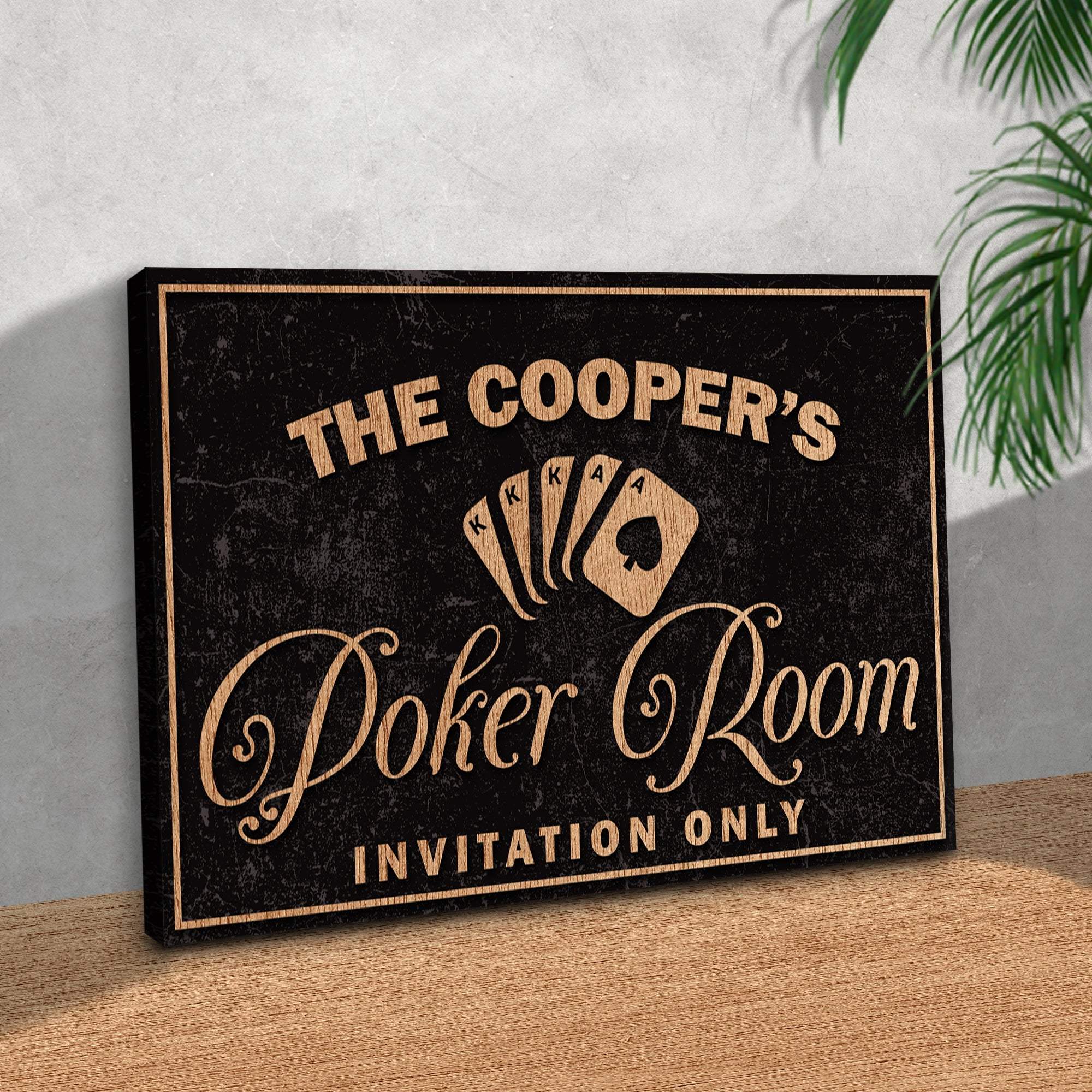 Invitation Only Poker Room Sign - Tailored Canvases - Flyclothing LLC