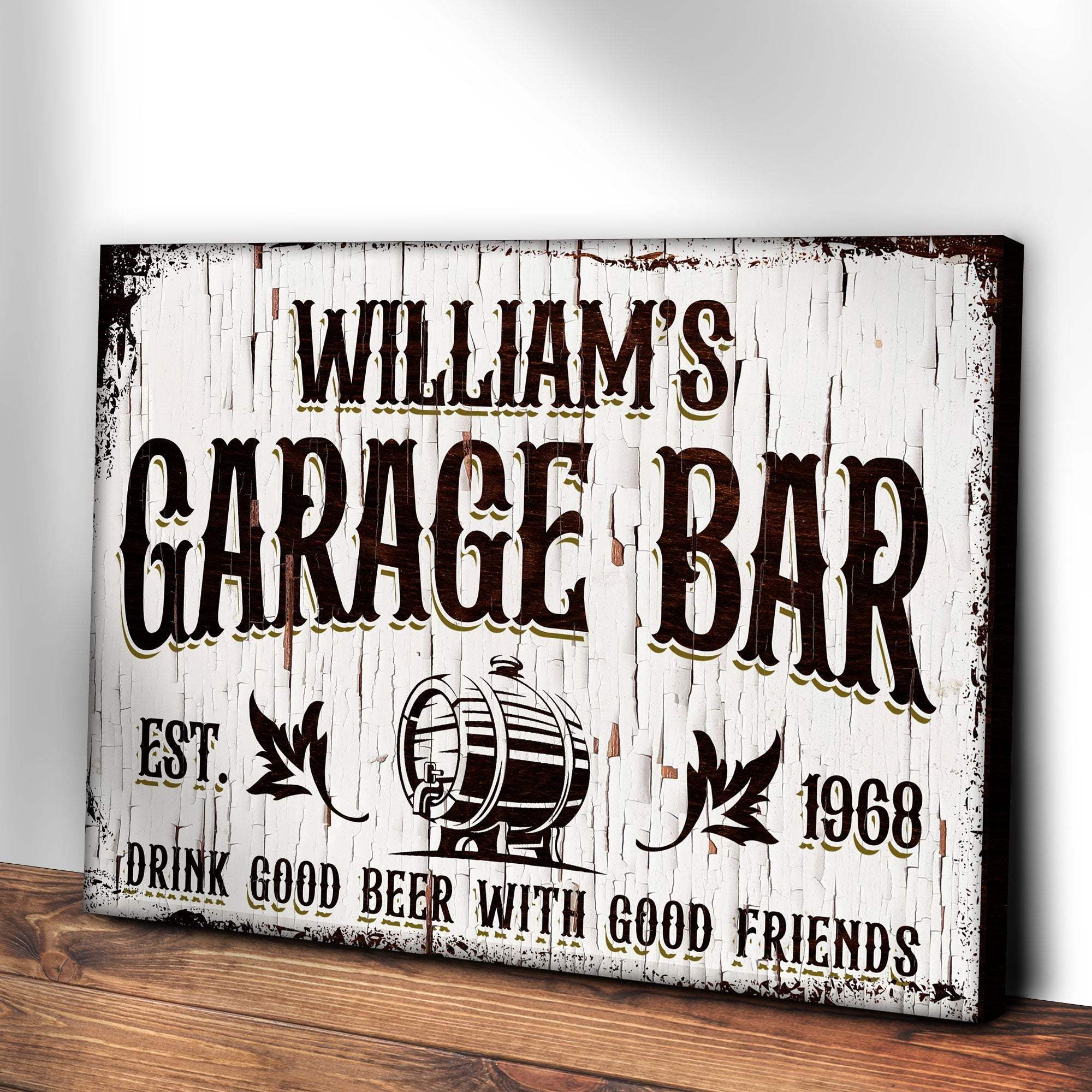 Garage Bar Rustic Wood Sign - Tailored Canvases - Flyclothing LLC