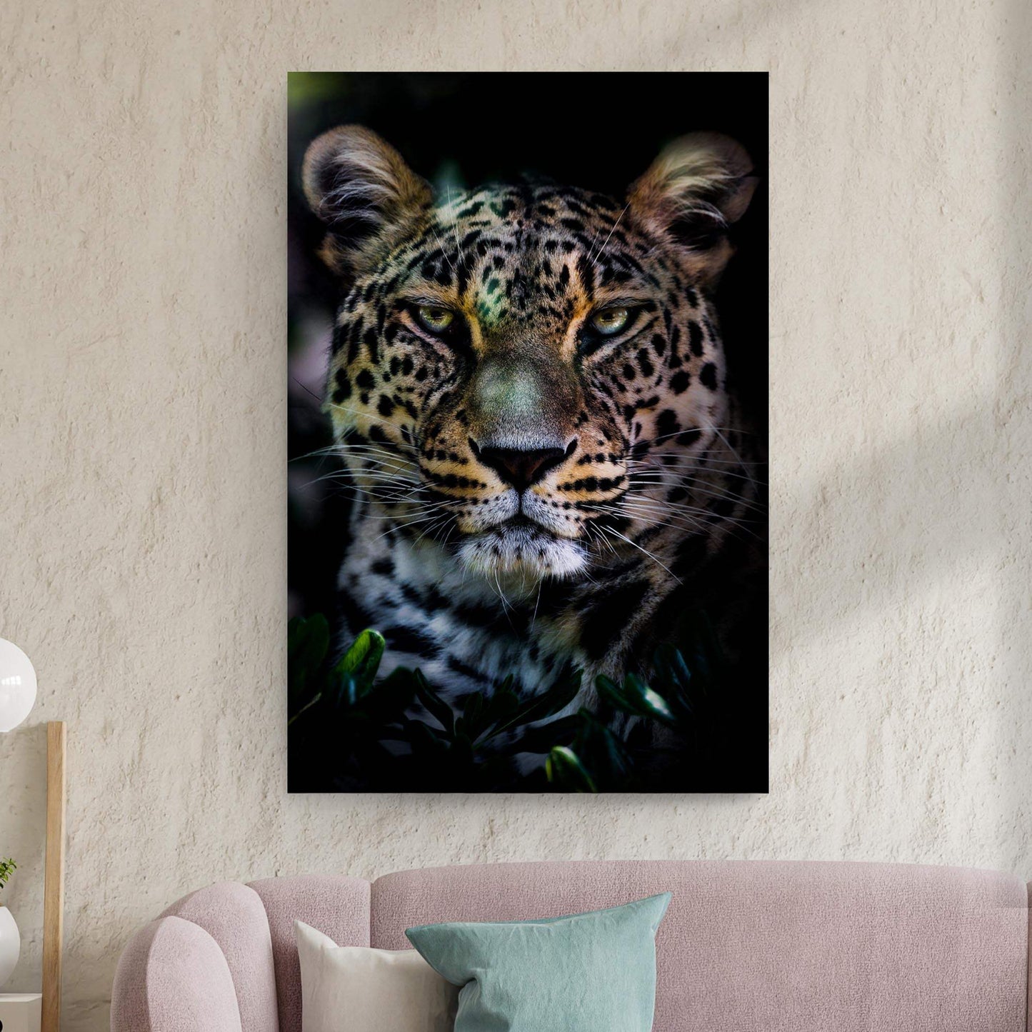 Sneaky Jungle Leopard Portrait Canvas Wall Art - Tailored Canvases - Flyclothing LLC