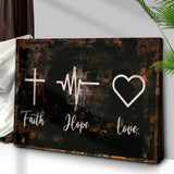 Rustic 'Faith, Hope, Love' Sign - Christian Art and Biblical Decor for home - Tailored Canvases - Flyclothing LLC