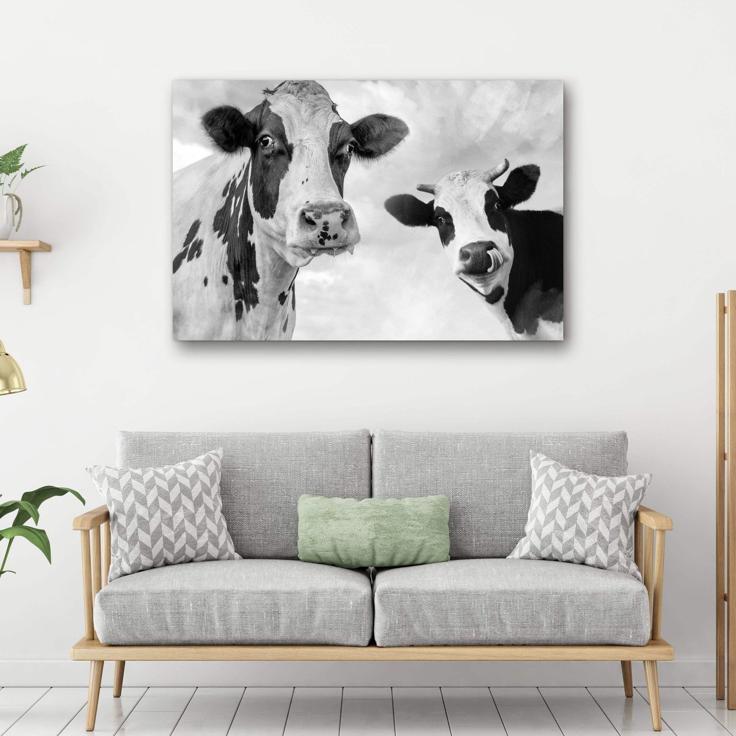 Monochrome Holstein Cows Canvas Wall Art - Tailored Canvases - Flyclothing LLC