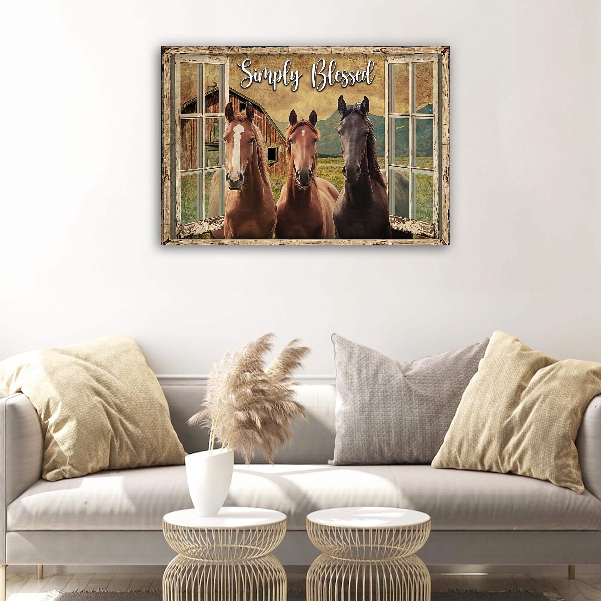 Simply Blessed Amazing Horse Farm Sign - Tailored Canvases - Flyclothing LLC