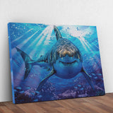 Underwater White Shark Canvas Wall Art - Tailored Canvases - Flyclothing LLC
