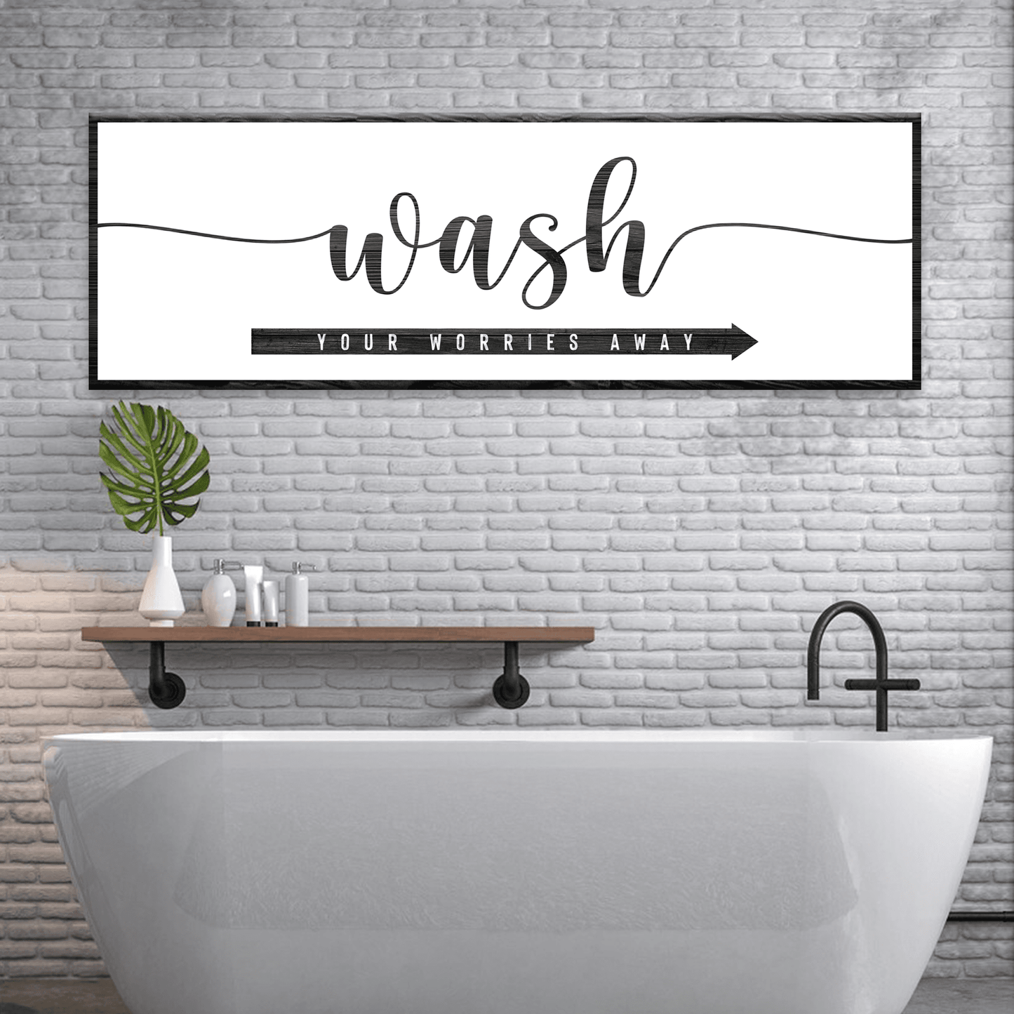 Wash Your Worries Away Sign - Tailored Canvases - Flyclothing LLC