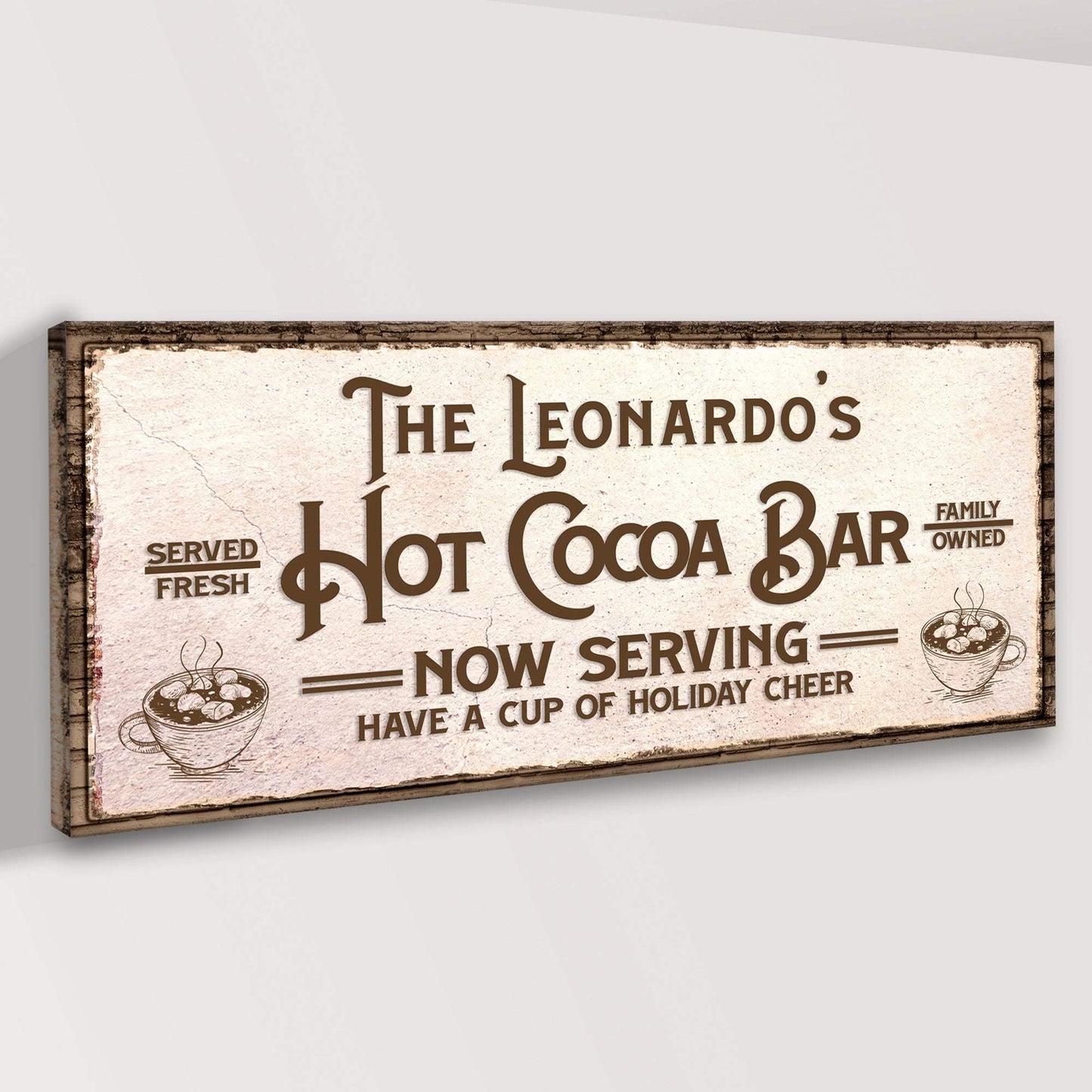 Have A Cup Of Holiday Cheer Hot Cocoa Bar Sign - Tailored Canvases - Flyclothing LLC