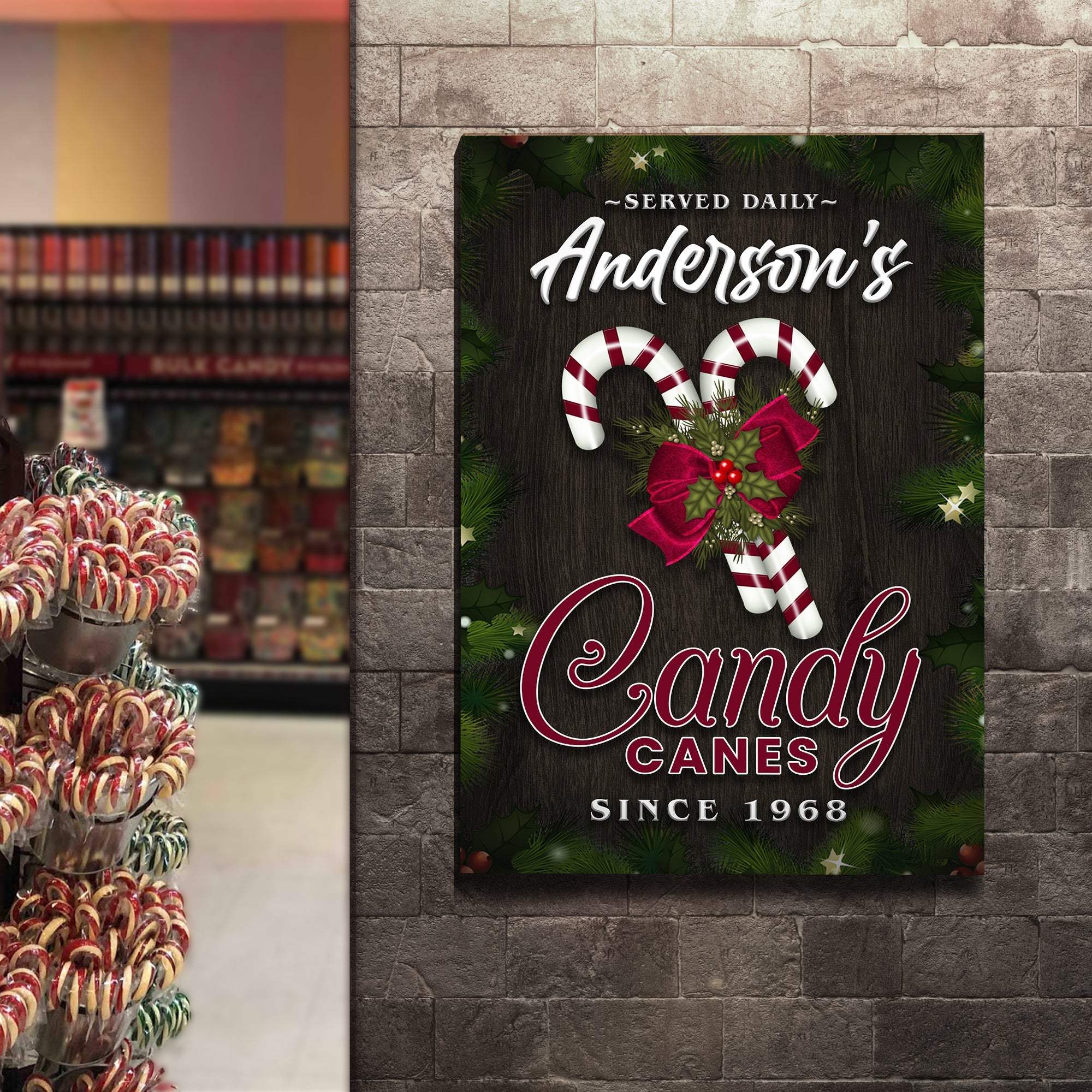 Served Daily Candy Canes Sign - Tailored Canvases - Flyclothing LLC