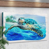 Turtle Oasis Watercolor Canvas Wall Art - Tailored Canvases - Flyclothing LLC