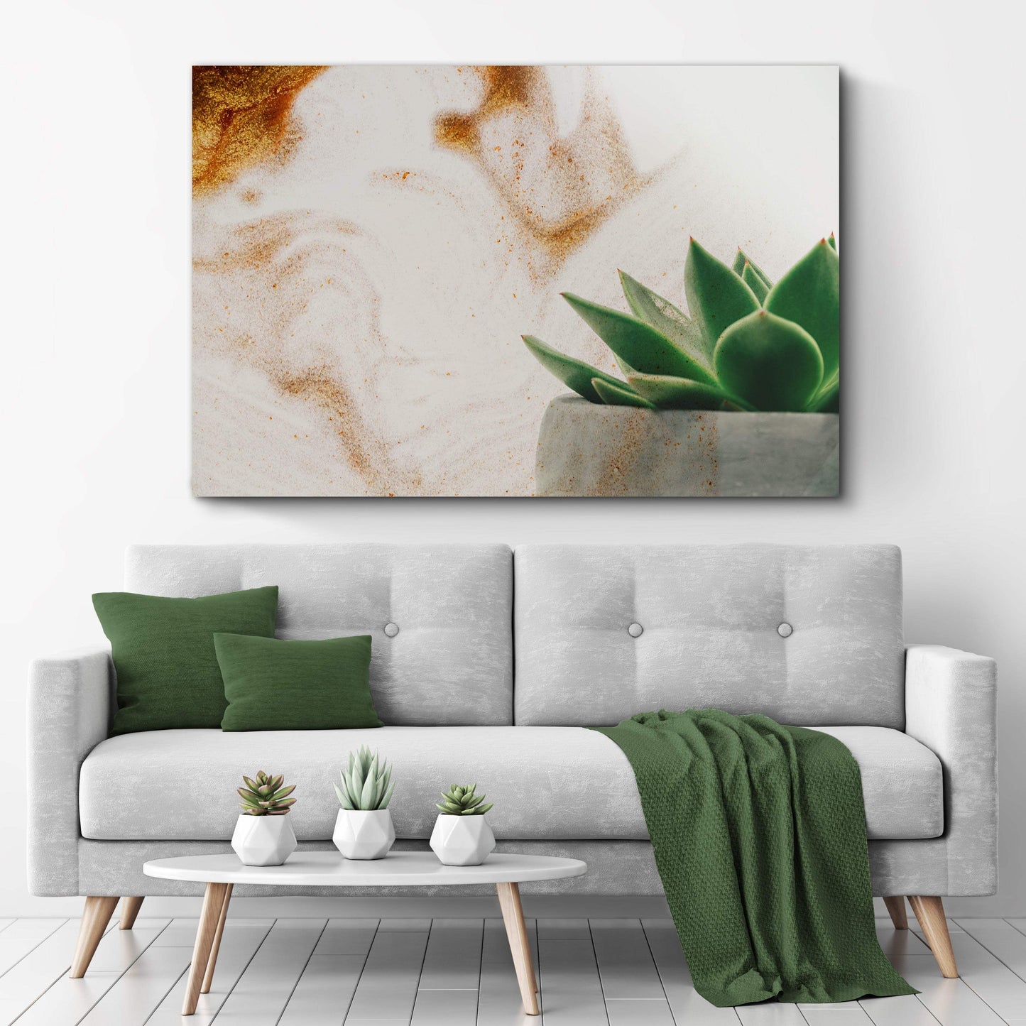 Stone Pot Succulent Plant Canvas Wall Art - Tailored Canvases - Flyclothing LLC