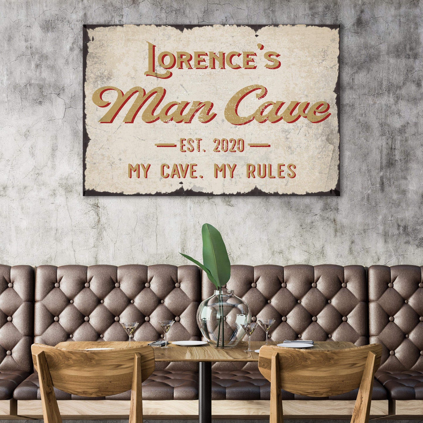 My Cave My Rules Man Cave Sign - Tailored Canvases - Flyclothing LLC