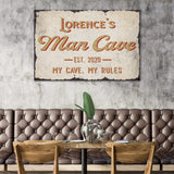 My Cave My Rules Man Cave Sign - Tailored Canvases - Flyclothing LLC