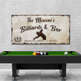 Billiards And Bar Sign II - Tailored Canvases - Flyclothing LLC