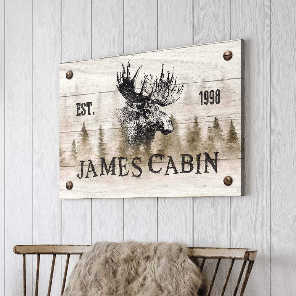 Family Moose Cabin Sign - Tailored Canvases - Flyclothing LLC